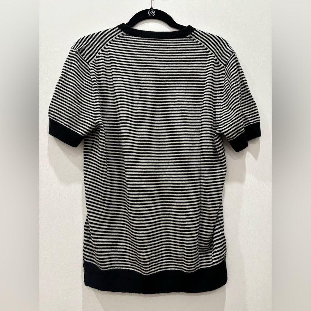 NWT | Todd Snyder | PREMIUM CASHMERE POCKET TEE IN BLACK STRIPE - Picture 9 of 10